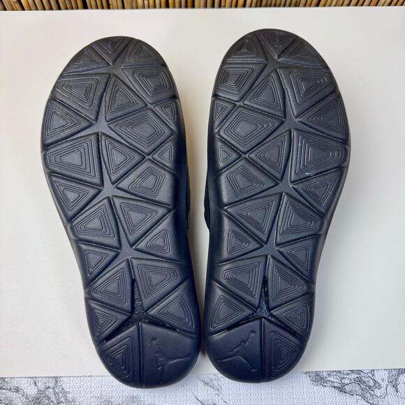 Nike Air Jordan Hydro 7 Slide Mens Size 11 Triple Black Slip On Logo Strap - Picture 6 of 9